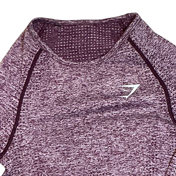 GYMSHARK Flex Long Sleeve Crop Top/Legging Set Bundle Dark Ruby Purple Women's M - Picture 4 of 16